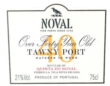 Etiket 40 jaar oude port Quinta do Noval