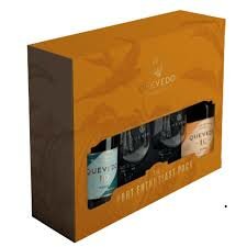 Port enthousiast pakket met 2 flesjes van 37,5 cl en 2 portglazen van Quevedo